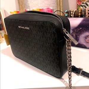 Michael Kors Large East/West Black Crossbody purse.